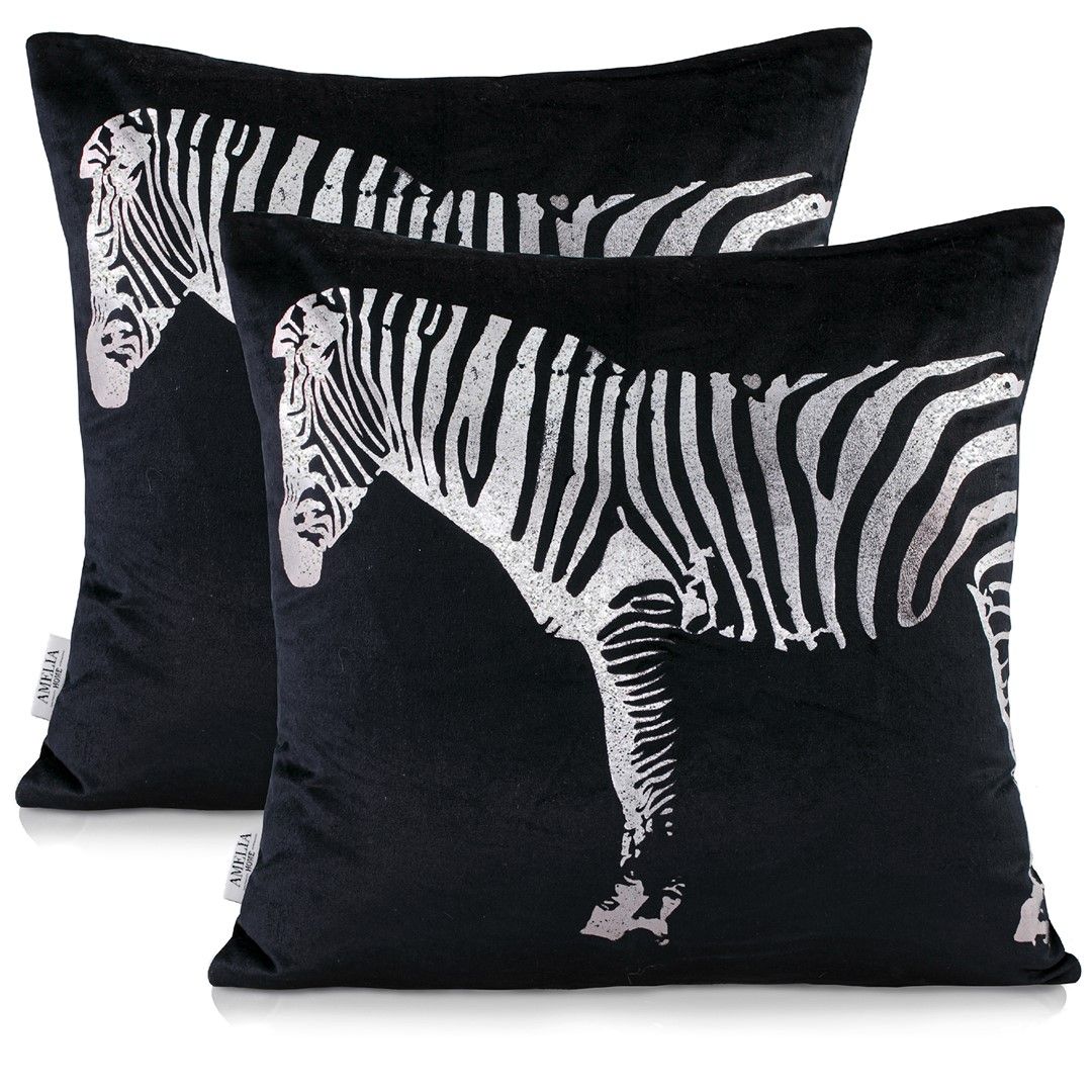 Poszewka 45x45 czarna Nancy Zebra AmeliaHome 1 Poszewka 45x45 czarna Nancy Zebra AmeliaHome