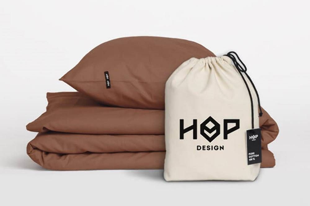 Pościel bawełniana 160x200 Pure rdzawy brąz jednobarwna Hop Design 1 Pościel bawełniana 160x200 Pure rdzawy brąz jednobarwna Hop Design