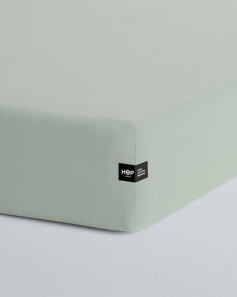 Prześcieradło Pure 160x200 szałwia Hop Design z gumką 1 Prześcieradło Pure 160x200 szałwia Hop Design z gumką