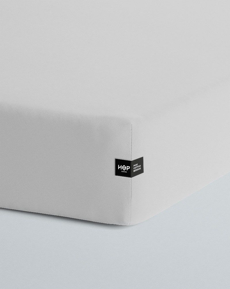 Prześcieradło Pure 90x200 jasny szary Hop Design z gumką 1 Prześcieradło Pure 90x200 jasny szary Hop Design z gumką