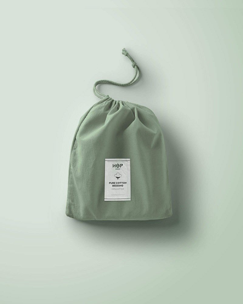 Prześcieradło Pure 160x200 szałwia Hop Design z gumką 2 Prześcieradło Pure 160x200 szałwia Hop Design z gumką - obrazek 2