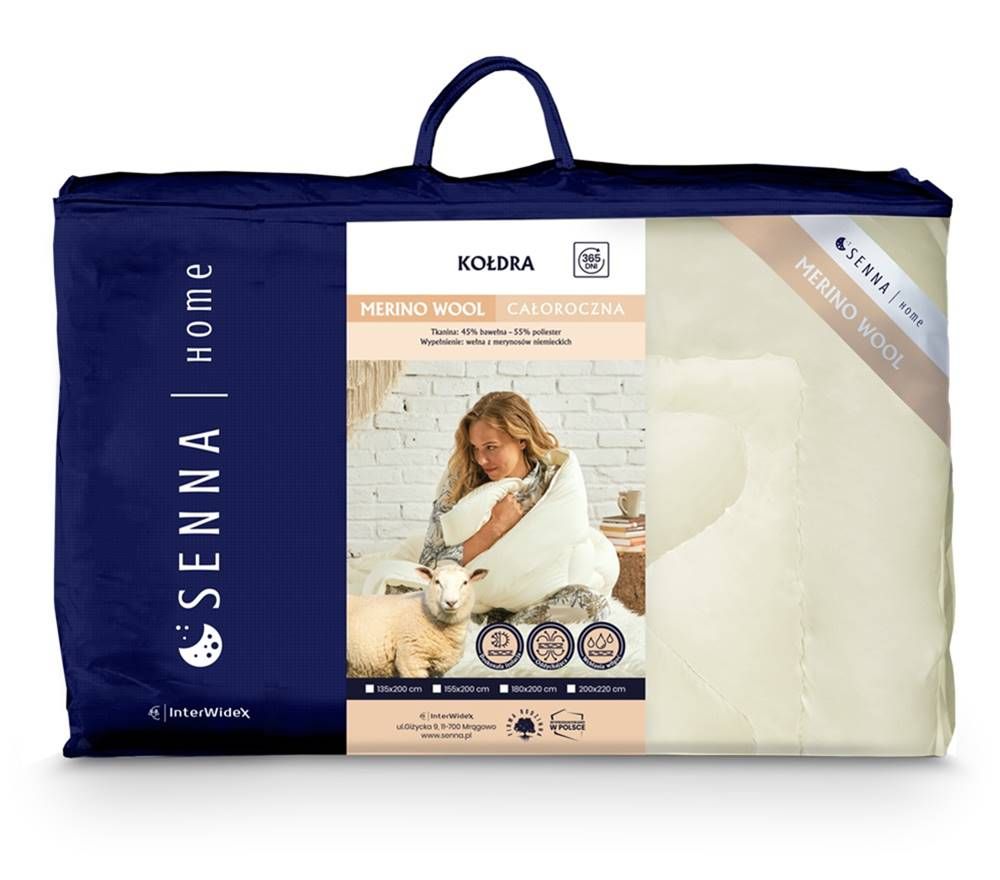 Kołdra wełniana 155x200 InterWidex Merino Wool kremowa 1400g 3 Kołdra wełniana 155x200 InterWidex Merino Wool kremowa 1400g - obrazek 3
