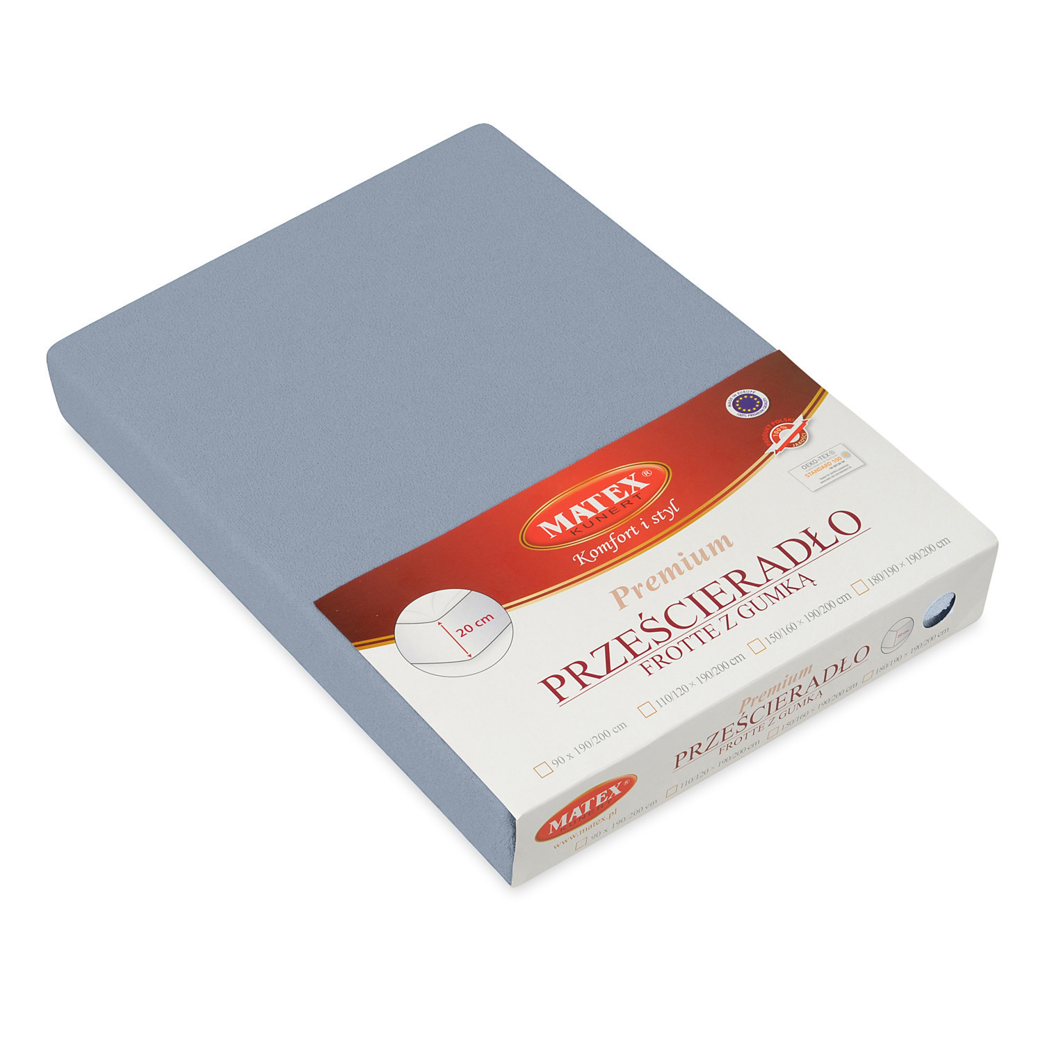 Prześcieradło frotte z gumą 150/160x190/200 Premium szary 42 Matex 3 Prześcieradło frotte z gumą 150/160x190/200 Premium szary 42 Matex - obrazek 3