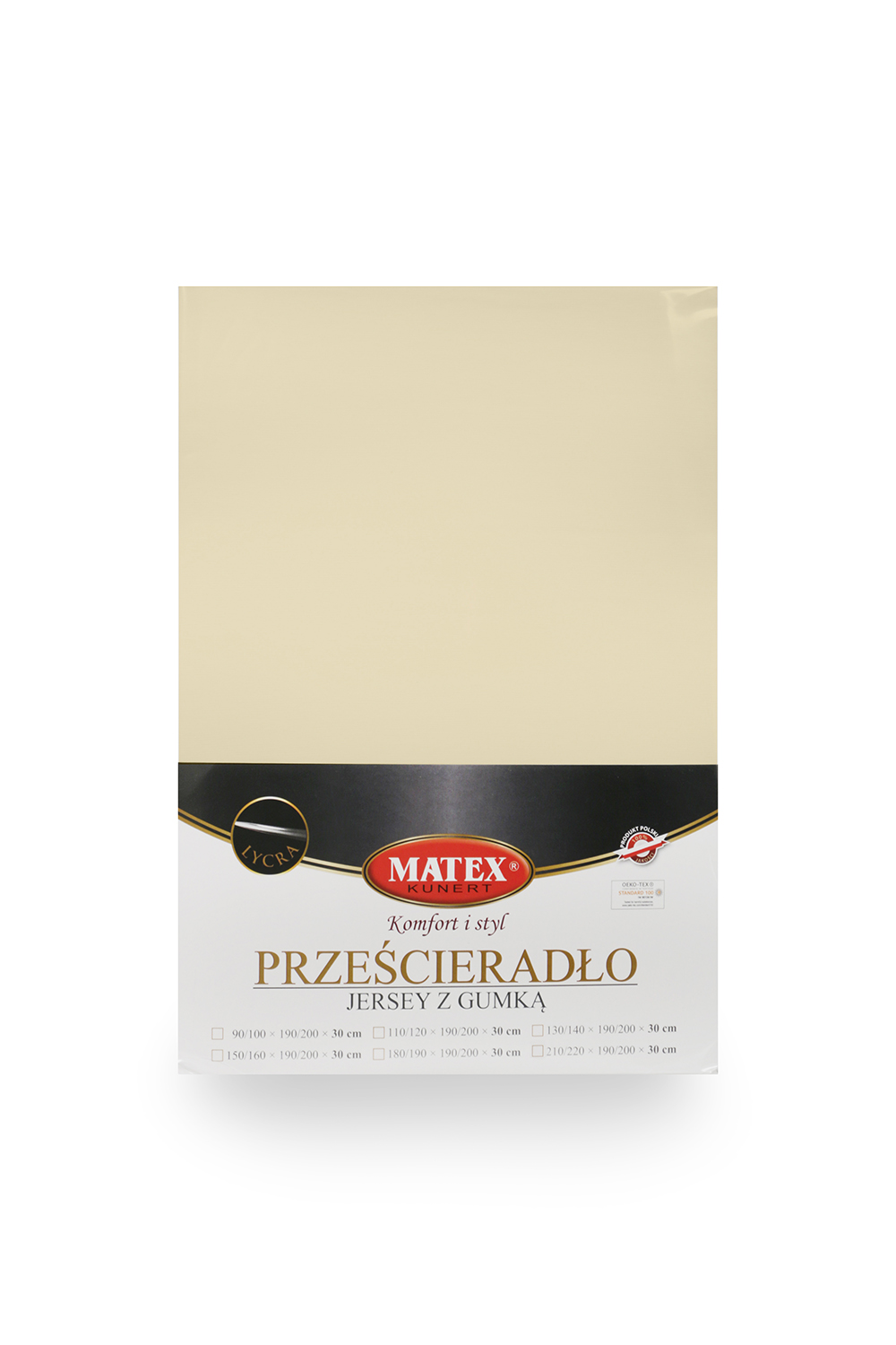 Prześcieradło jersey z lycrą 130/140x190/200x30 kolor żółty 04 Matex 3 Prześcieradło jersey z lycrą 130/140x190/200x30 kolor żółty 04 Matex - obrazek 3