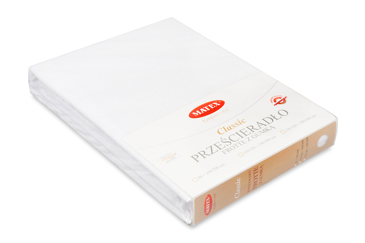 Prześcieradło frotte z gumką 150/160x190/200 Classic biały 01 Matex 3 Prześcieradło frotte z gumką 150/160x190/200 Classic biały 01 Matex - obrazek 3