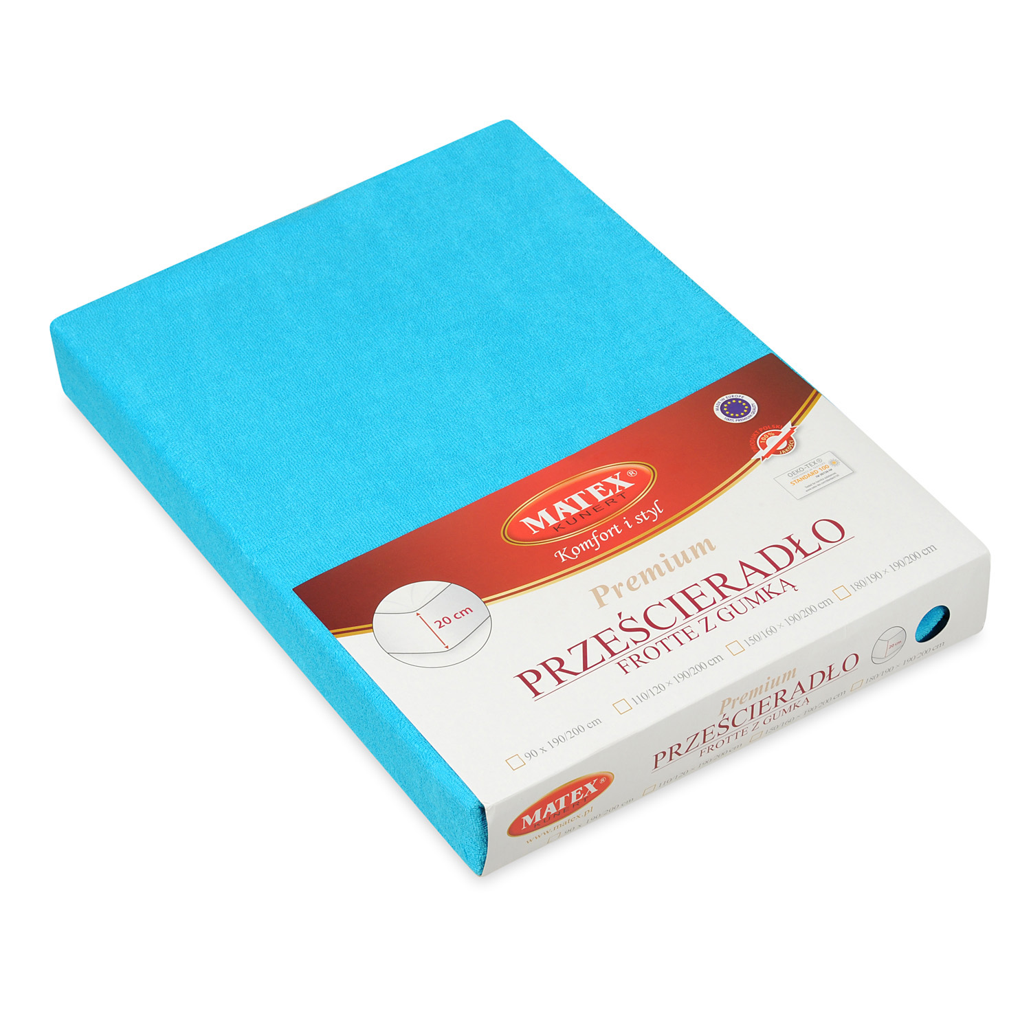 Prześcieradło frotte z gumą 150/160x190/200 Premium turkus 31 Matex 3 Prześcieradło frotte z gumą 150/160x190/200 Premium turkus 31 Matex - obrazek 3