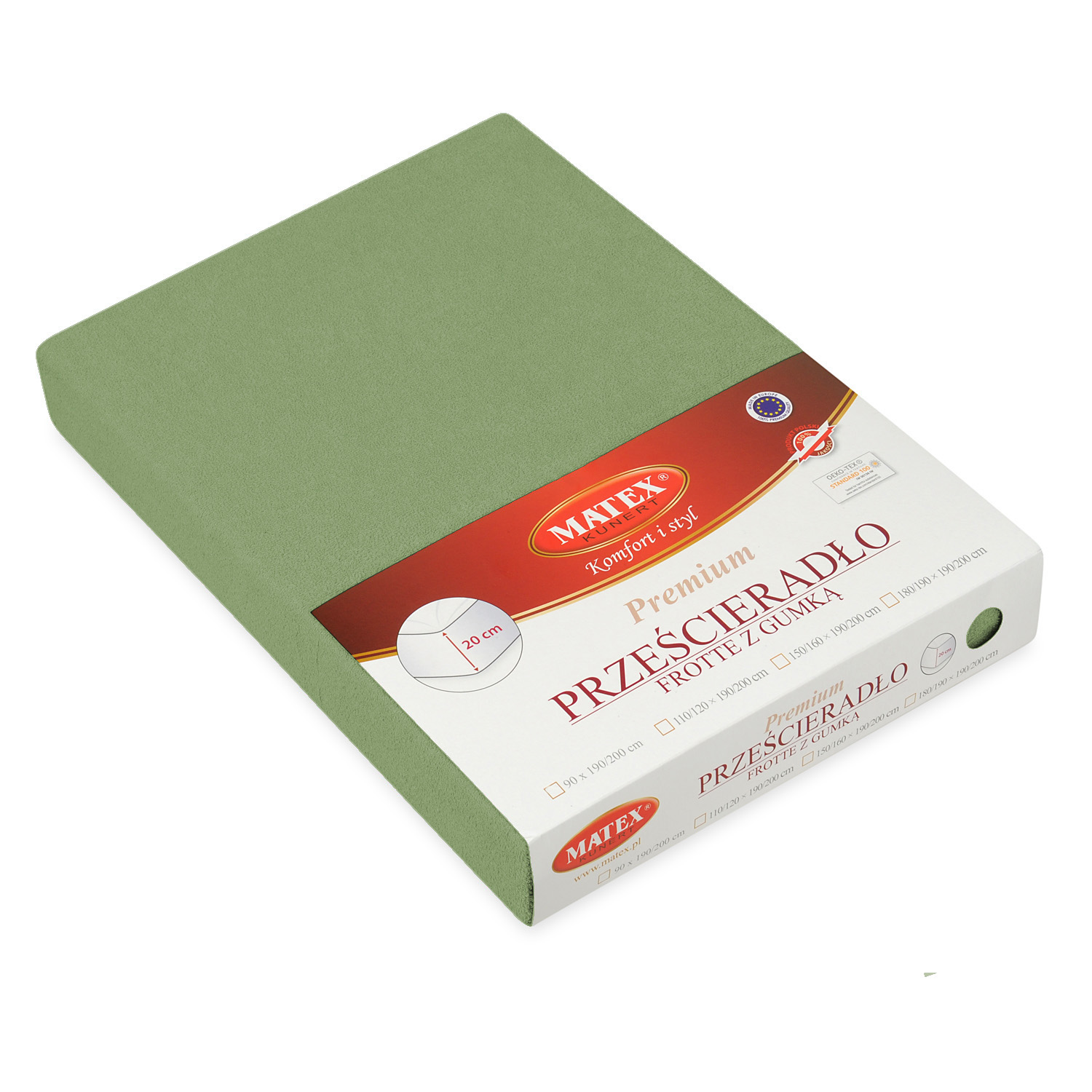 Prześcieradło frotte z gumą 180/190x190/200 Premium zielony 35 Matex 3 Prześcieradło frotte z gumą 180/190x190/200 Premium zielony 35 Matex - obrazek 3