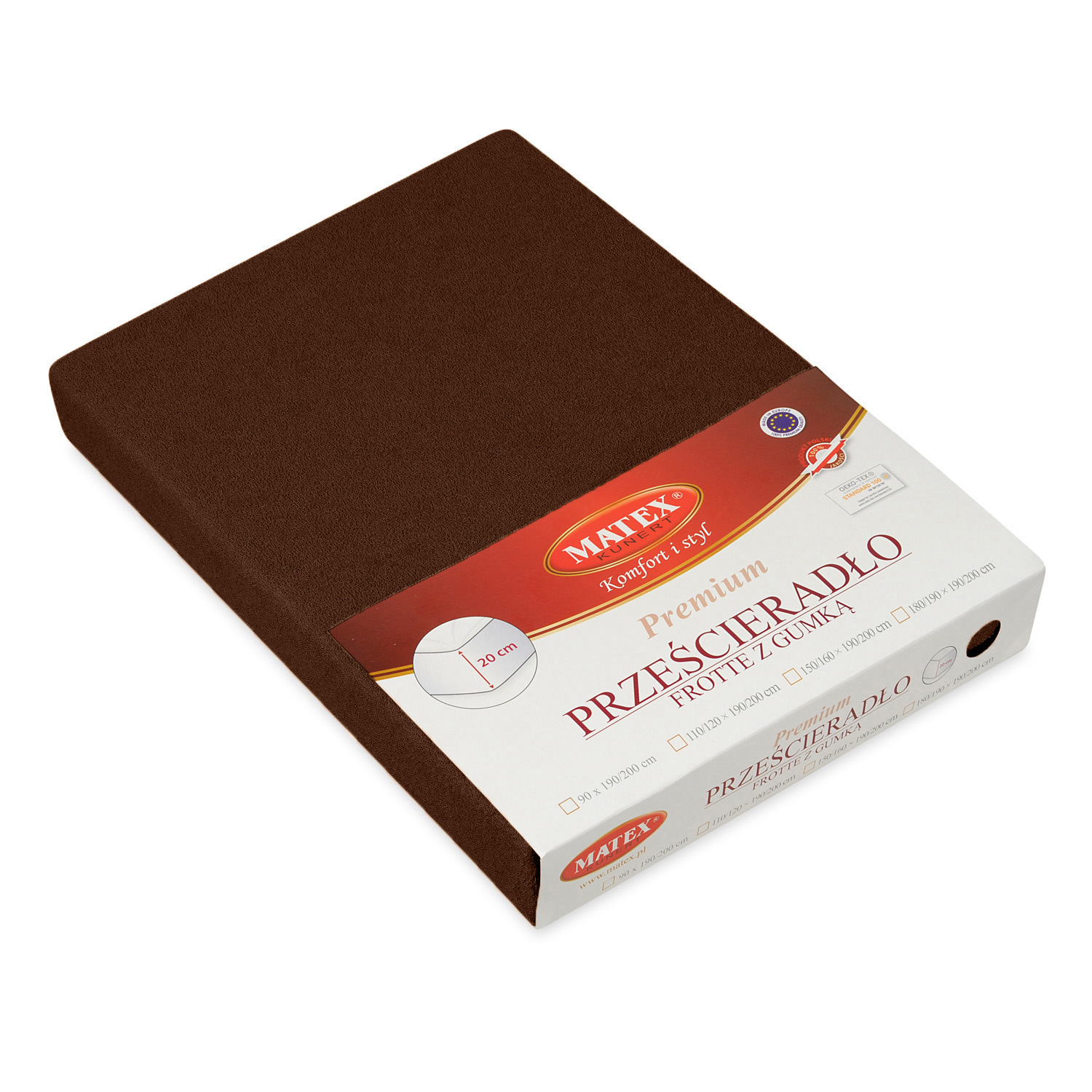 Prześcieradło frotte z gumą 130/140x190/200 Premium brąz 18 Matex 3 Prześcieradło frotte z gumą 130/140x190/200 Premium brąz 18 Matex - obrazek 3