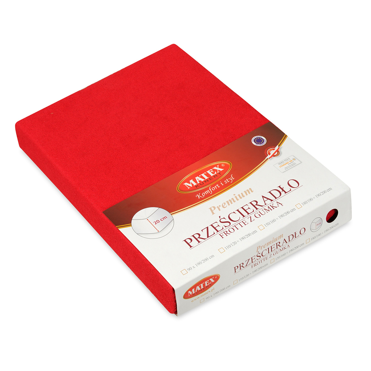 Prześcieradło frotte z gumą 180/190x190/200 Premium czerwony 14 Matex 3 Prześcieradło frotte z gumą 180/190x190/200 Premium czerwony 14 Matex - obrazek 3