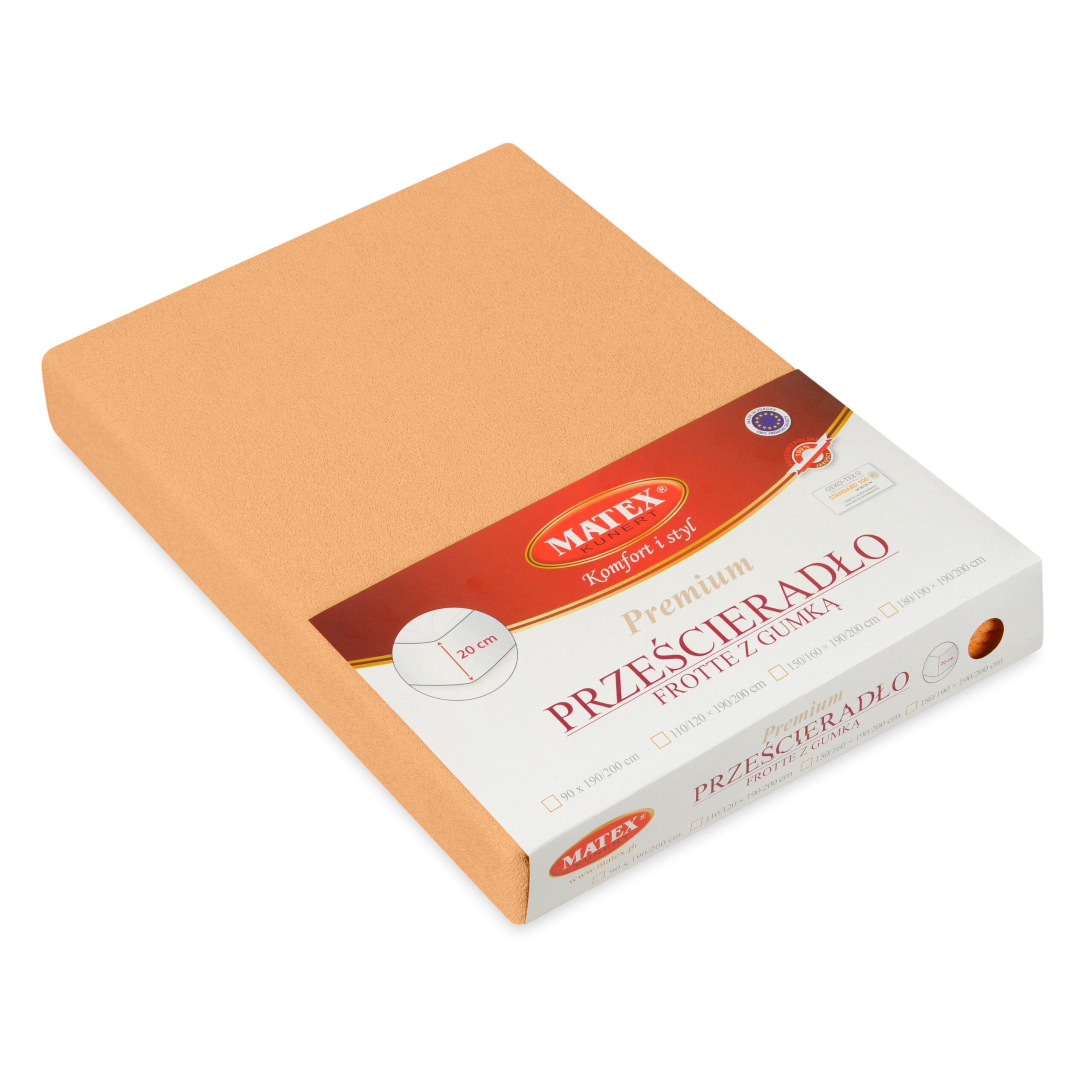 Prześcieradło frotte z gumą 180/190x190/200 Premium pomarańczowy 08 Matex 3 Prześcieradło frotte z gumą 180/190x190/200 Premium pomarańczowy 08 Matex - obrazek 3