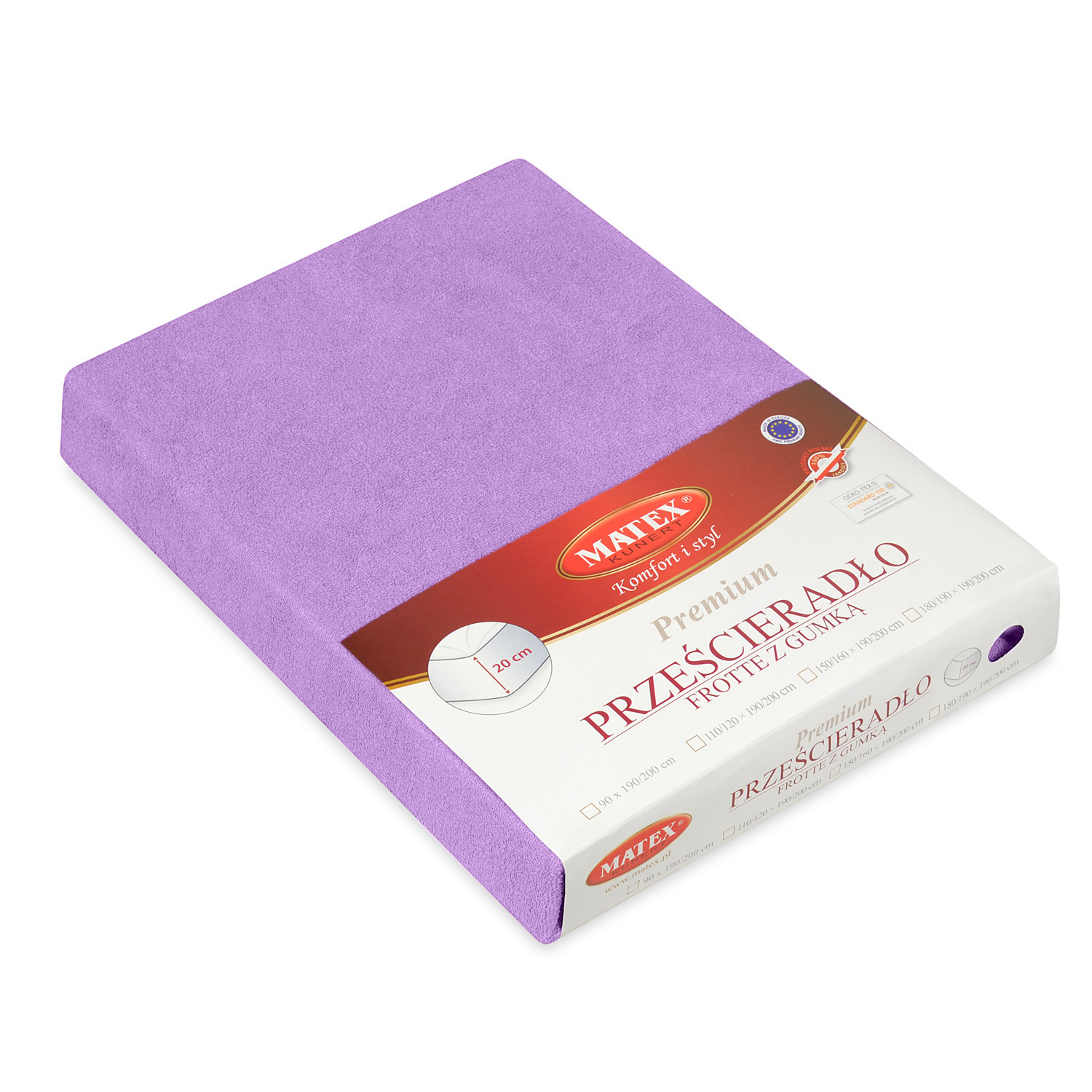 Prześcieradło frotte z gumą 130/140x190/200 Premium fiolet 19 Matex 3 Prześcieradło frotte z gumą 130/140x190/200 Premium fiolet 19 Matex - obrazek 3