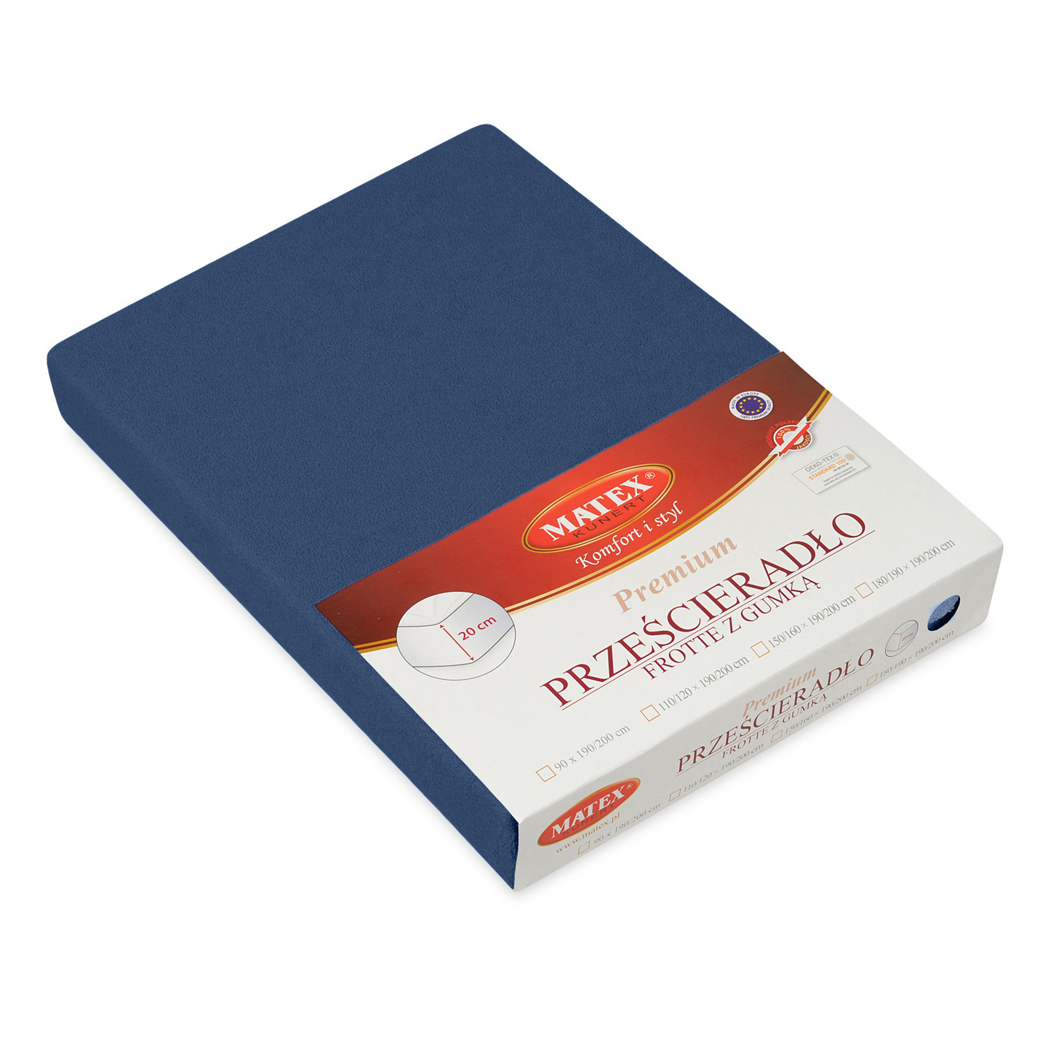 Prześcieradło frotte z gumą 150/160x190/200 Premium granatowy 47 Matex 3 Prześcieradło frotte z gumą 150/160x190/200 Premium granatowy 47 Matex - obrazek 3