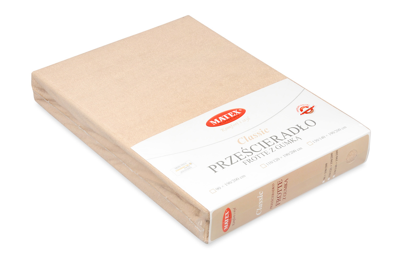 Prześcieradło frotte z gumką 130/140x190/200 Classic 16 c. beż Matex 3 Prześcieradło frotte z gumką 130/140x190/200 Classic 16 c. beż Matex - obrazek 3