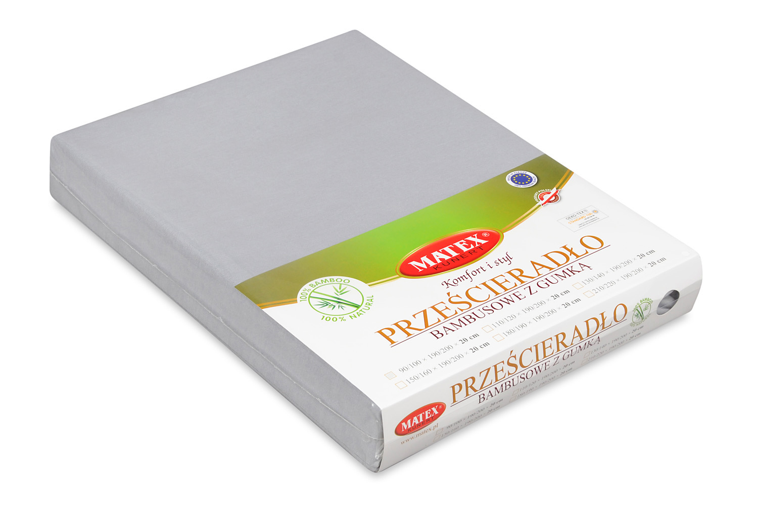 Prześcieradło z gumką 150/160x190/200x20 Bamboo szary 42 Matex 2 Prześcieradło z gumką 150/160x190/200x20 Bamboo szary 42 Matex - obrazek 2