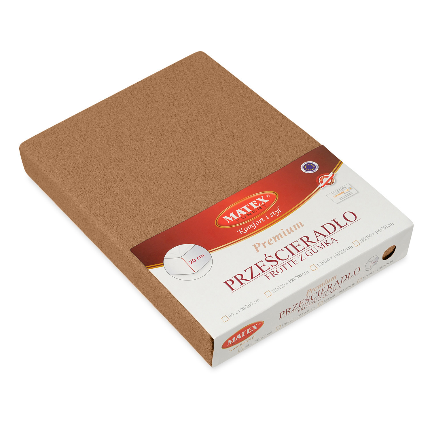 Prześcieradło frotte z gumą 150/160x190/200 Premium L17 j.brązowe Matex 3 Prześcieradło frotte z gumą 150/160x190/200 Premium L17 j.brązowe Matex - obrazek 3
