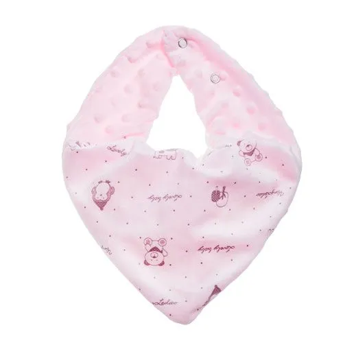 Chustka - Apaszka pod szyję Minky Lovely Baby Różowa 1 Chustka - Apaszka pod szyję Minky Lovely Baby Różowa