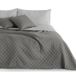 Narzuta dekoracyjna 220x240 Axel stalowa srebrna Drecoking