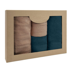 Ręcznik Bawełna 100% Solano cappuccino + granat komplet 4 szt. Darymex