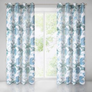 Zasłona gotowa 140x250 Lorin biała niebieska Eurofirany