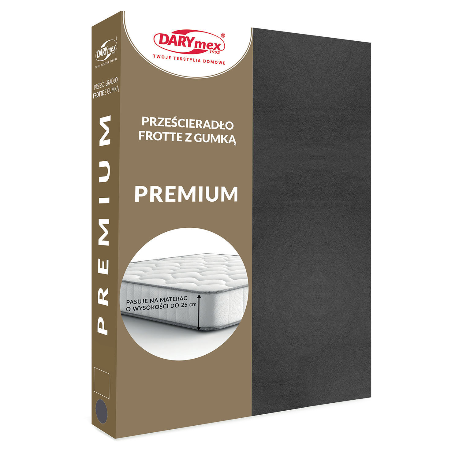 Prześcieradło frotte z gumką 150/160x200 antracyt 041 PREMIUM Darymex 2 Prześcieradło frotte z gumką 150/160x200 antracyt 041 PREMIUM Darymex - obrazek 2