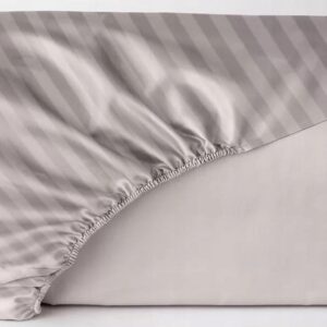 Prześcieradło adamaszek 160x200 latte beż z gumką Maro Home T-S