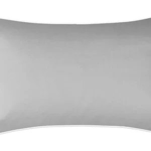 Poszewka satyna bawełniana 50x70 San Antonio jasny szary z białą lamówką Maro Home T-S