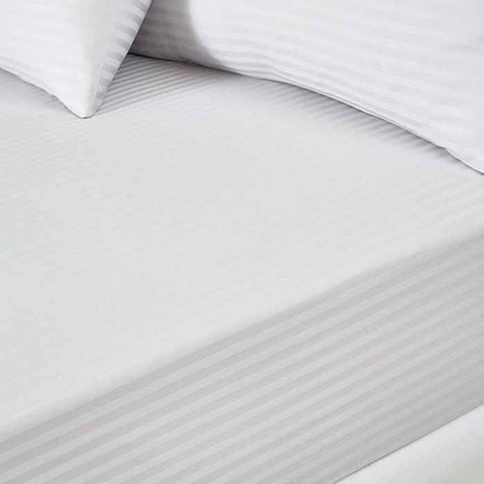 Prześcieradło adamaszkowe 160x200 białe z gumką Maro Home 2 Prześcieradło adamaszkowe 160x200 białe z gumką Maro Home - obrazek 2