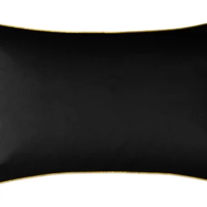Poszewka satyna bawełniana 50x70 San Antonio czarna ze złotą lamówką Maro Home T-S