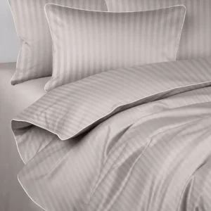 Pościel adamaszkowa 180x200 San Antonio latte beż z białą lamówką Maro Home T-S