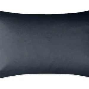 Poszewka satyna bawełniana 50x70 San Antonio antracyt z białą lamówką Maro Home T-S