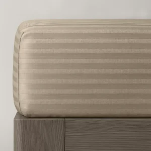 Prześcieradło adamaszek 160x200 macchiato beż z gumką Maro Home