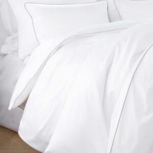 Pościel adamaszek 160x200 biała ze srebrną lamówką San Antonio Maro Home