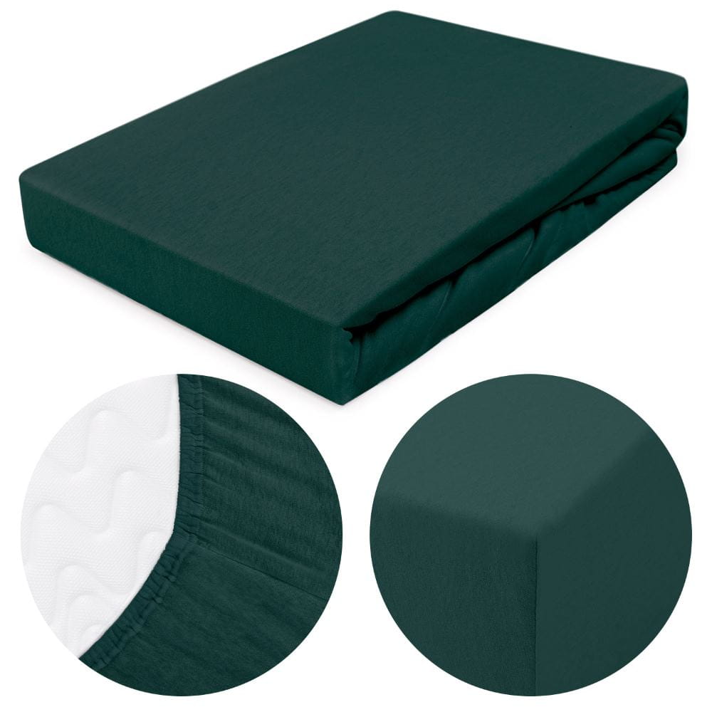 Prześcieradło 140x200 jersey z gumką zieleń butelkowa 036 Premium Darymex 5 Prześcieradło 140x200 jersey z gumką zieleń butelkowa 036 Premium Darymex - obrazek 5