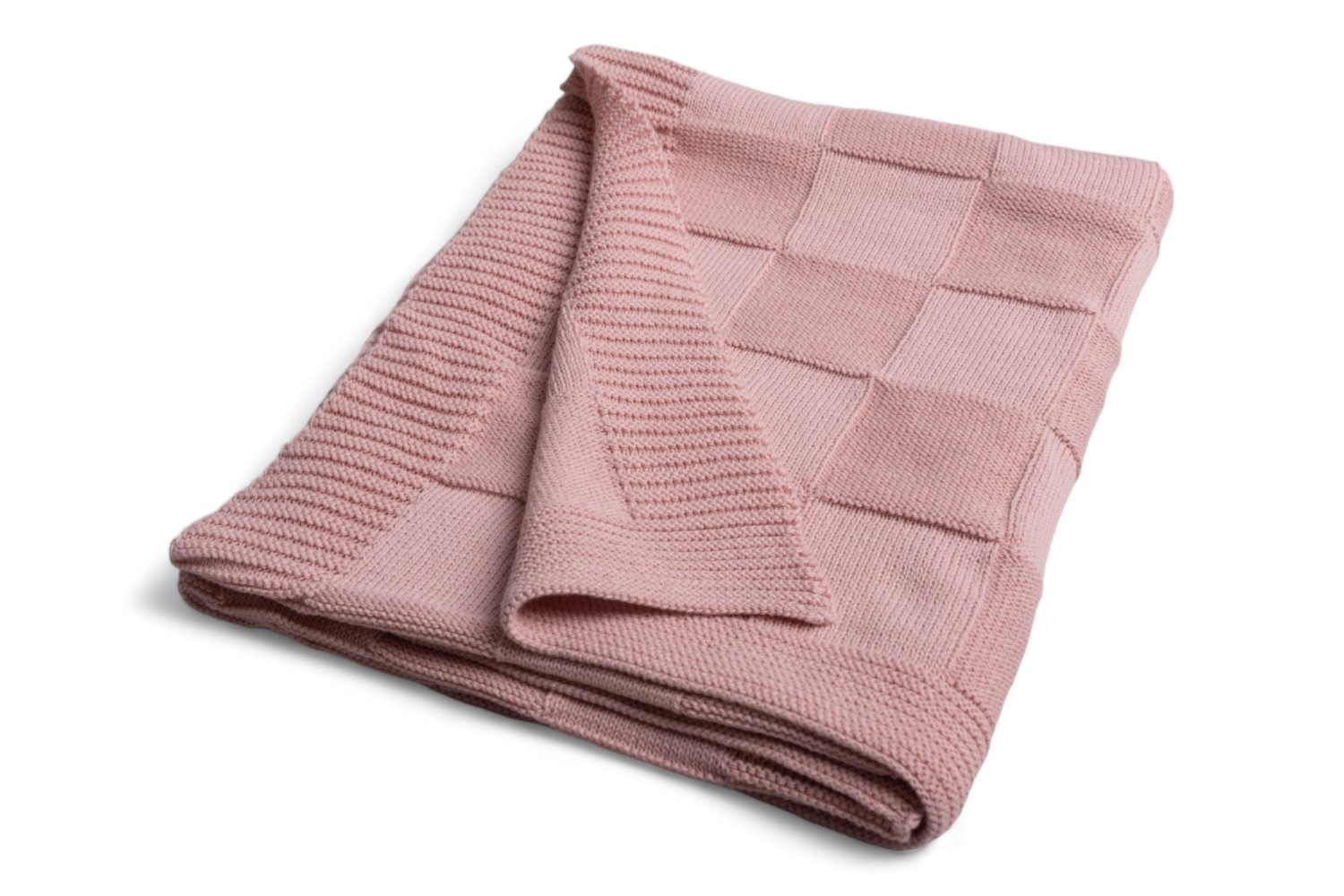 Koc bawełniany 80x100 SQUARE CHECKS perłowy róż BabyMatex 5 Koc bawełniany 80x100 SQUARE CHECKS perłowy róż BabyMatex - obrazek 5