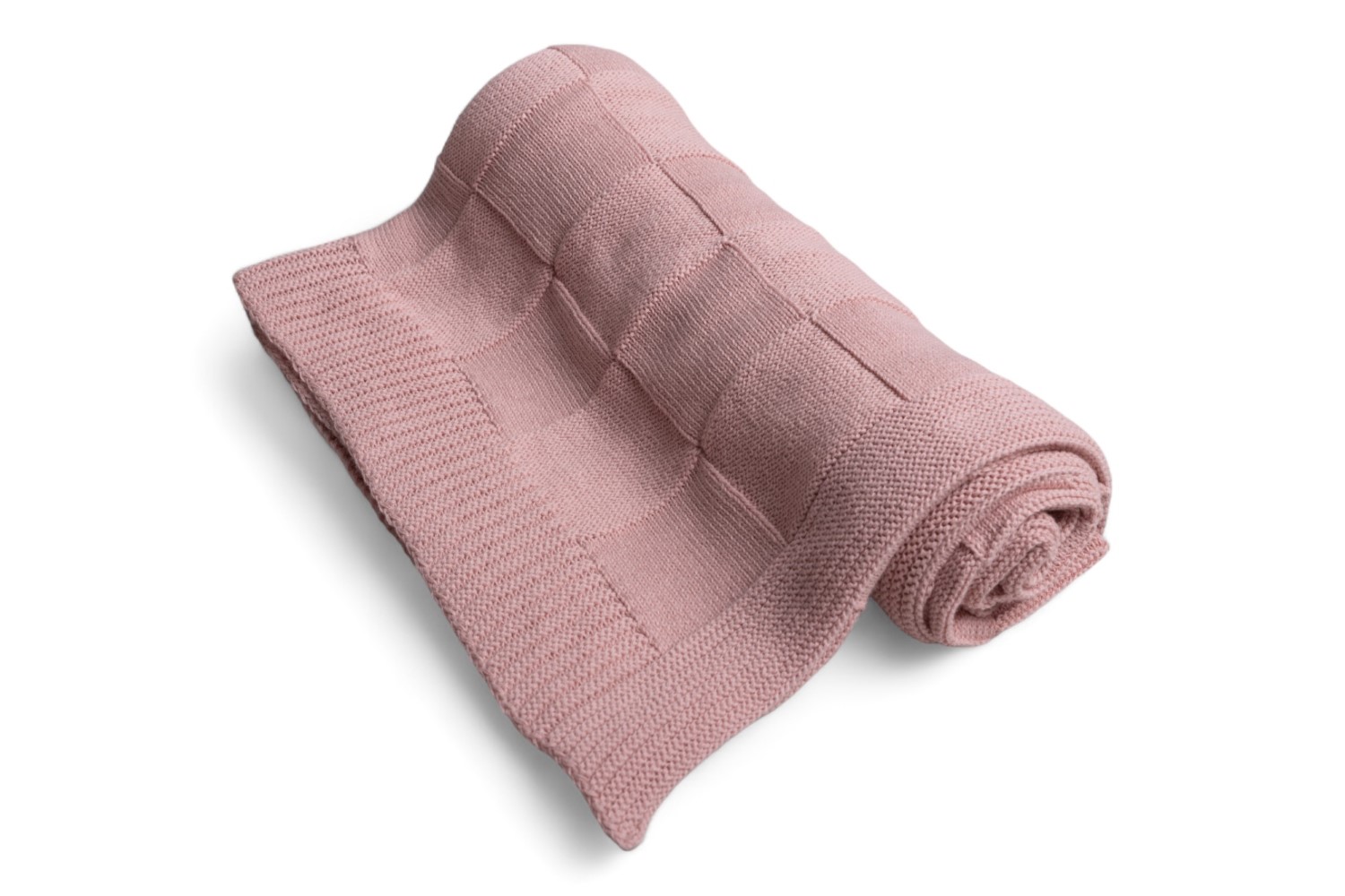 Koc bawełniany 80x100 SQUARE CHECKS perłowy róż BabyMatex 3 Koc bawełniany 80x100 SQUARE CHECKS perłowy róż BabyMatex - obrazek 3