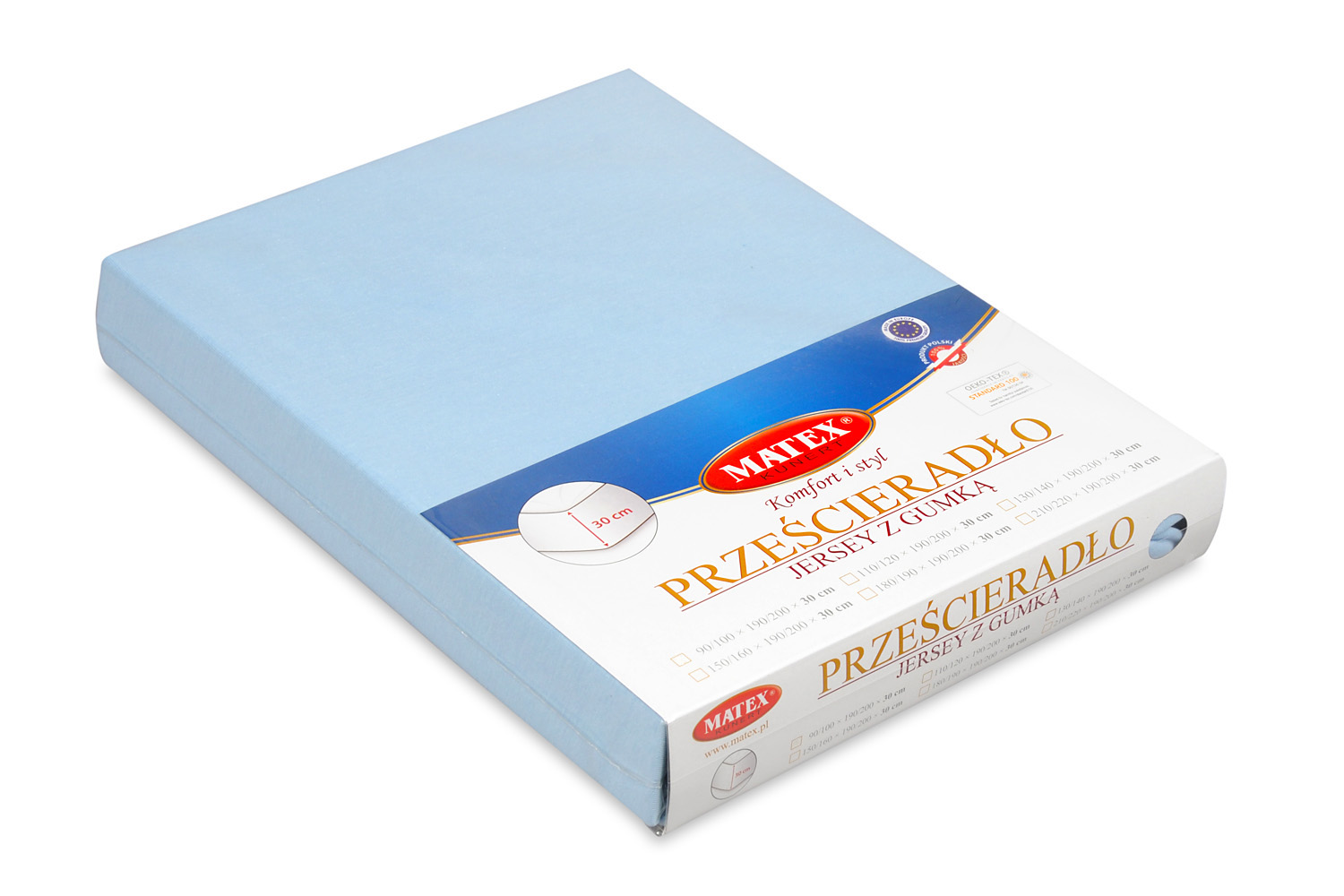 Prześcieradło jersey z gumką 90x190/200x30 j. niebieski 24 Matex 3 Prześcieradło jersey z gumką 90x190/200x30 j. niebieski 24 Matex - obrazek 3