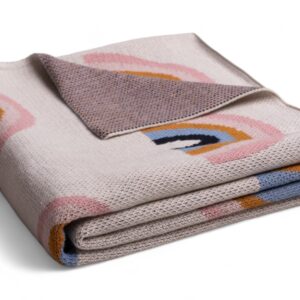 Koc bawełniany 80x100 Tęcza SQUARE CHECKS BabyMatex