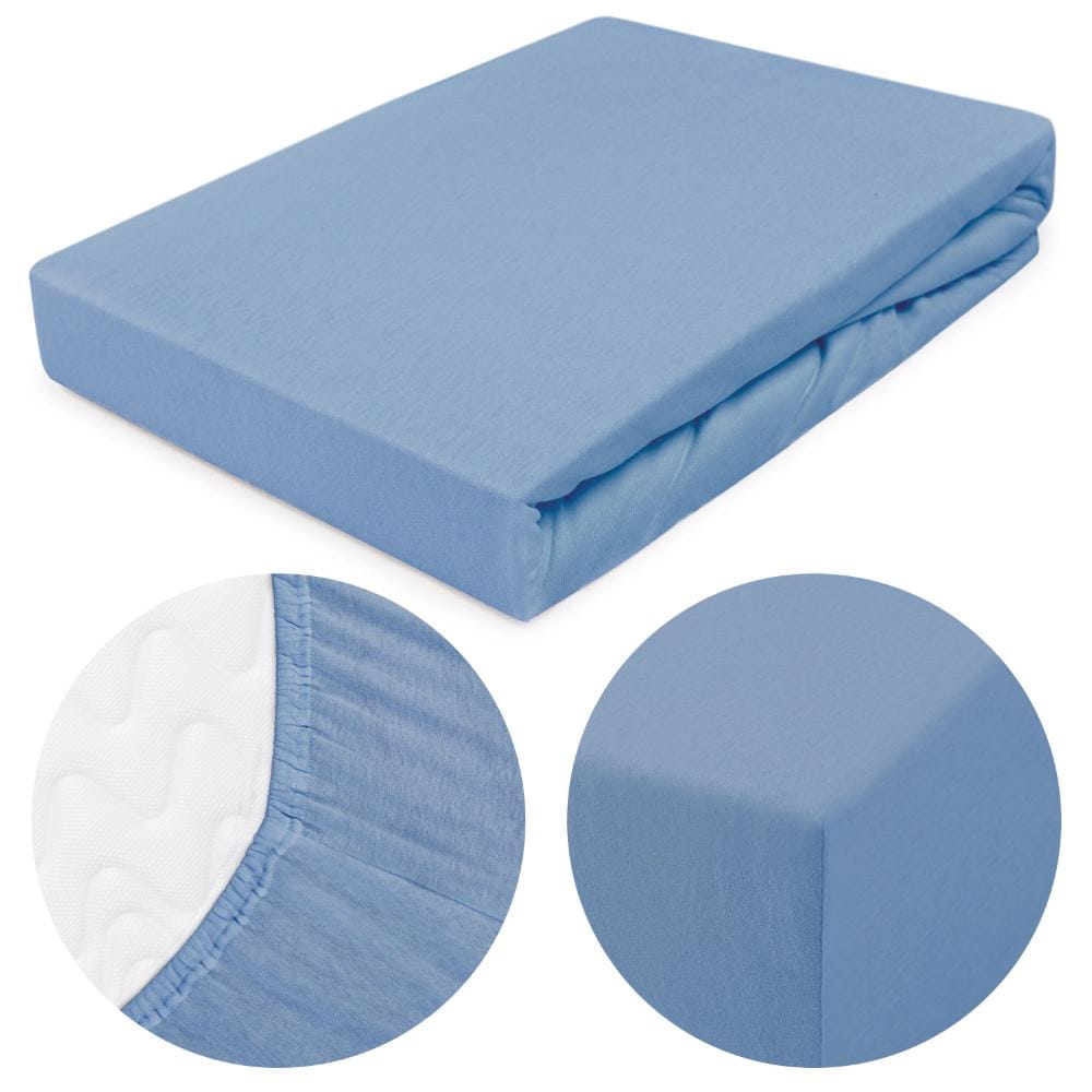 Prześcieradło 120x200 jersey z gumką niebieski 009 Premium Darymex 5 Prześcieradło 120x200 jersey z gumką niebieski 009 Premium Darymex - obrazek 5