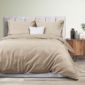 Pościel satynowa Cizgili 160x200 capuccino Darymex