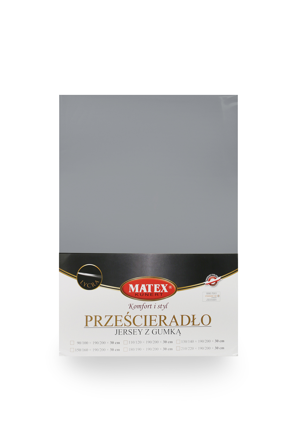 Prześcieradło jersey z lycrą 110/120x190/200x30 szary 44 Matex 3 Prześcieradło jersey z lycrą 110/120x190/200x30 szary 44 Matex - obrazek 3