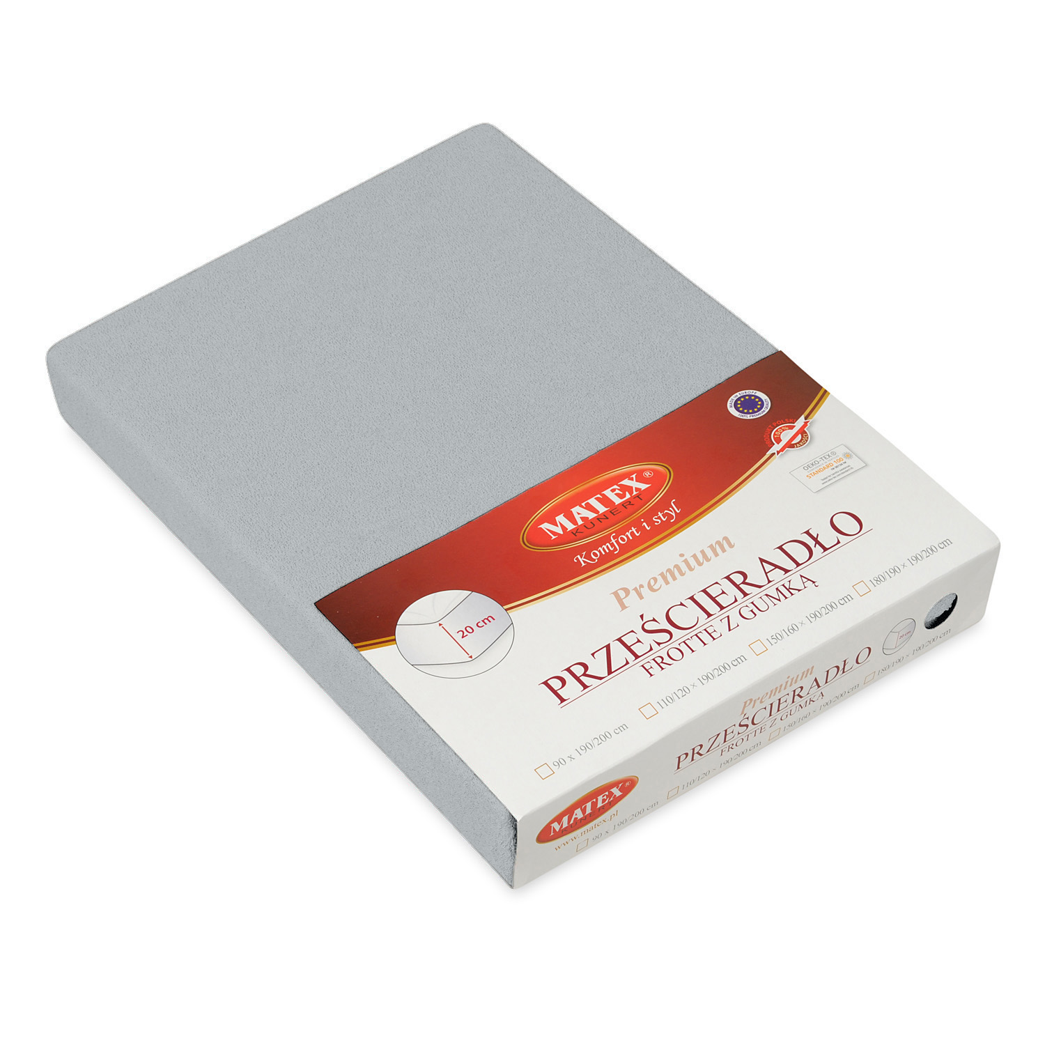 Prześcieradło frotte z gumą 90/100x190/200 Premium szary 42 Matex 3 Prześcieradło frotte z gumą 90/100x190/200 Premium szary 42 Matex - obrazek 3