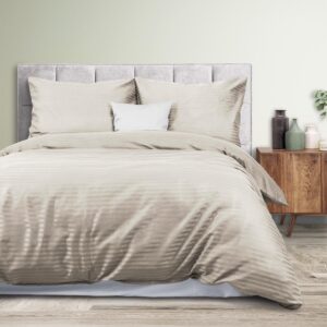 Pościel satynowa Cizgili 160x200 kremowy Darymex