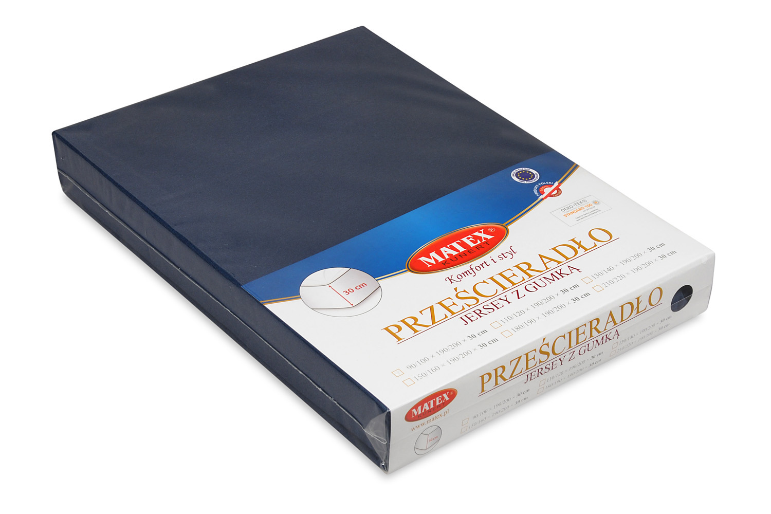 Prześcieradło jersey z gumką 90x190/200x30 granatowy 47 Matex 3 Prześcieradło jersey z gumką 90x190/200x30 granatowy 47 Matex - obrazek 3