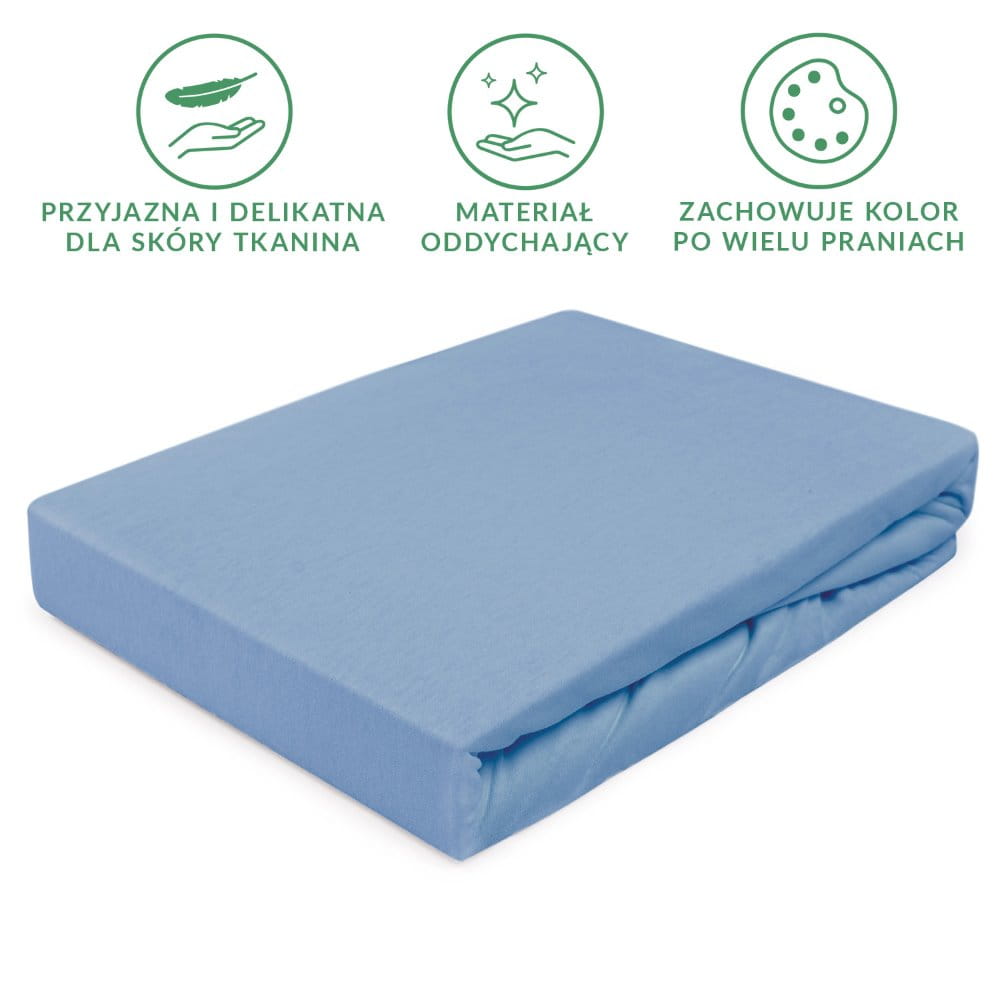 Prześcieradło 180x200 jersey z gumką niebieski 009 Premium Darymex 4 Prześcieradło 180x200 jersey z gumką niebieski 009 Premium Darymex - obrazek 4