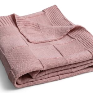 Koc bawełniany 80x100 SQUARE CHECKS perłowy róż BabyMatex