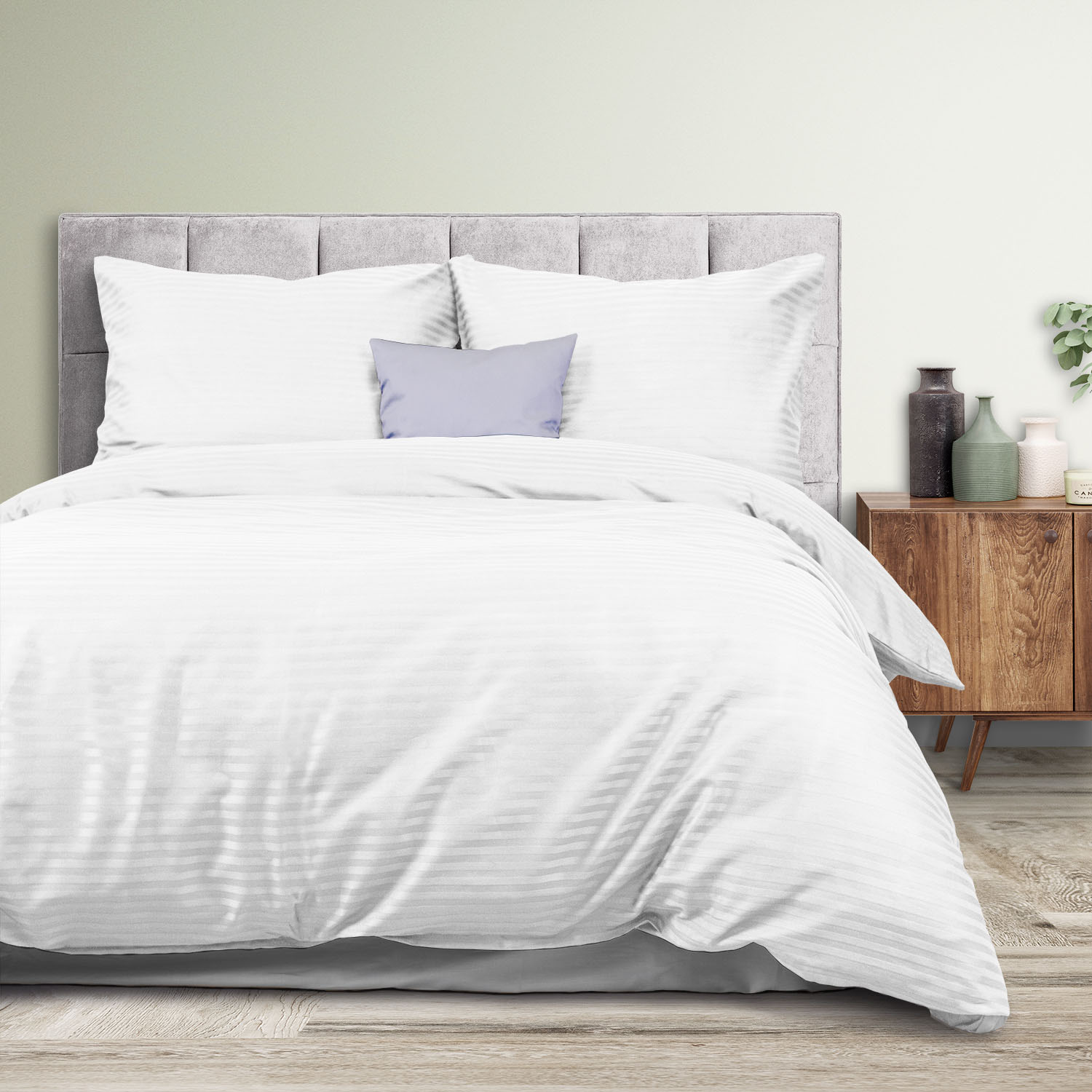 Pościel satynowa Cizgili 220x200 biały Darymex 1 Pościel satynowa Cizgili 220x200 biały Darymex