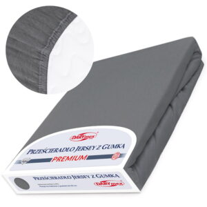 Prześcieradło 180x200 jersey z gumką szary 037 Premium Darymex