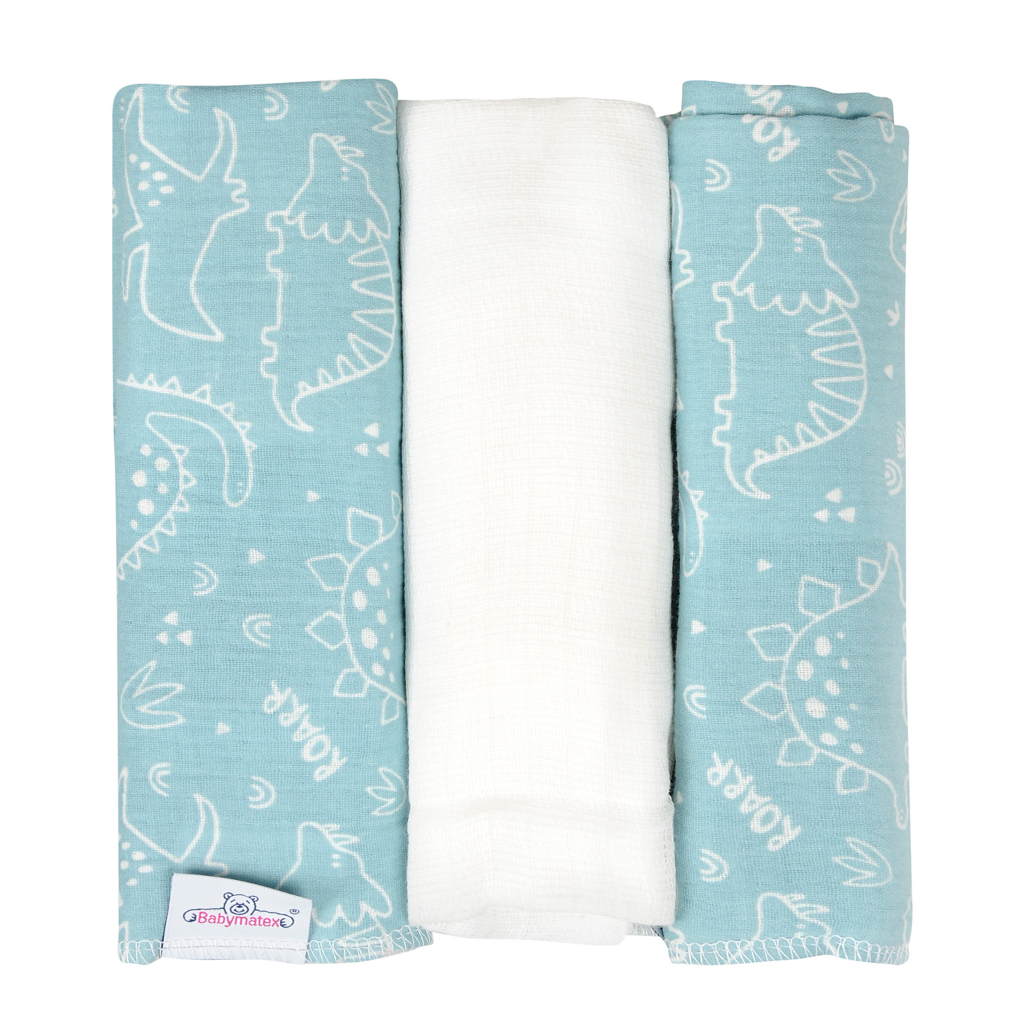 Pielucha 70x80 MUSLIN DESIGN 3 szt. Dinozaury BabyMatex 5 Pielucha 70x80 MUSLIN DESIGN 3 szt. Dinozaury BabyMatex - obrazek 5