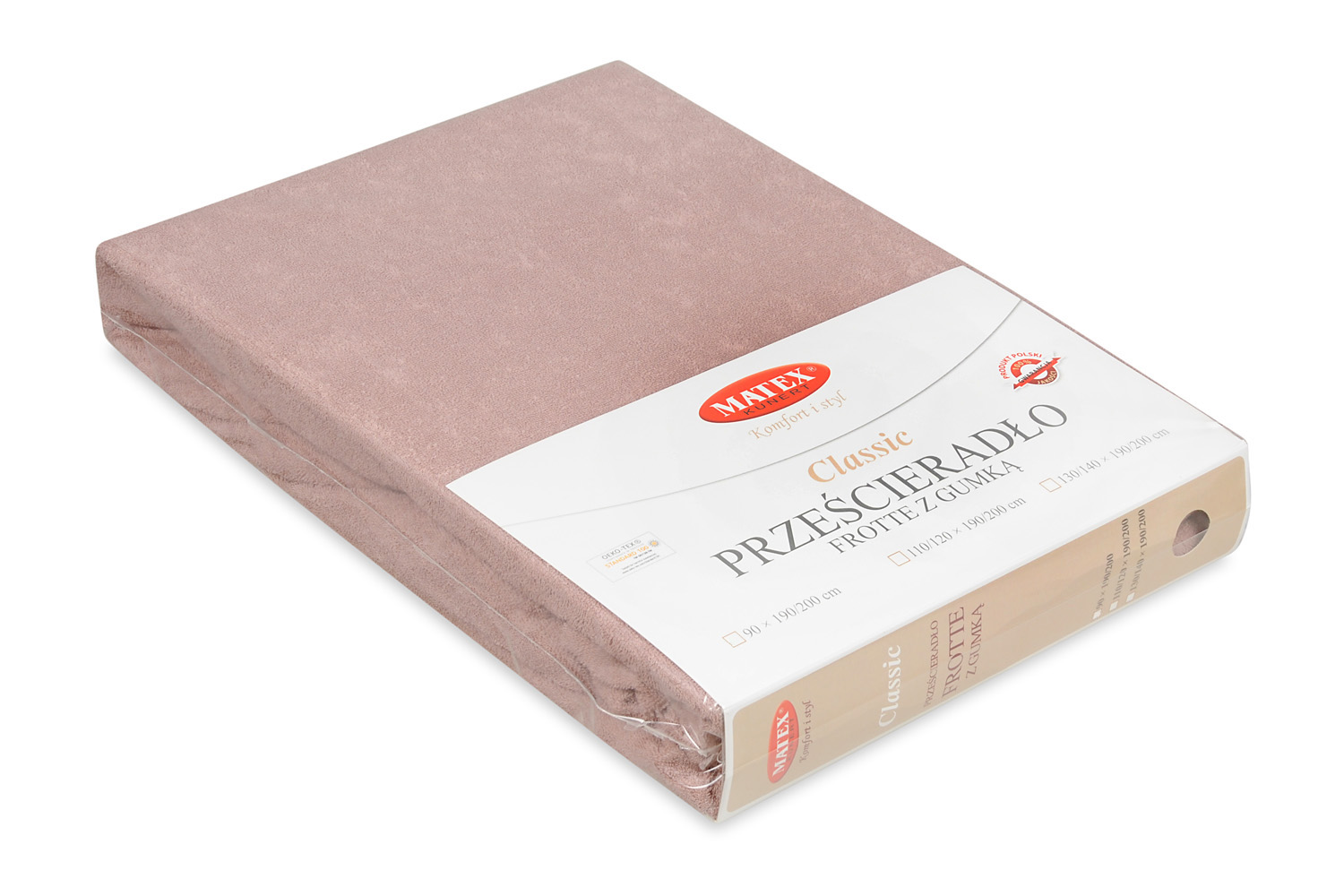 Prześcieradło frotte z gumką 90x190/200 Classic brudny róż 12 Matex 3 Prześcieradło frotte z gumką 90x190/200 Classic brudny róż 12 Matex - obrazek 3