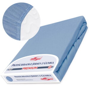 Prześcieradło 180x200 jersey z gumką niebieski 009 Premium Darymex